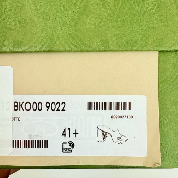 Gucci Mystic White leather Baby Horsebit block heel 70mm open toe mules EU 41.5 - Picture 10 of 10